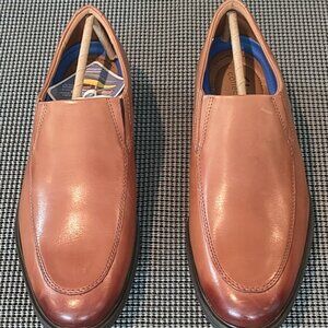 Clarks Men's Whiddon Plain Loafer, Dark Tan Leather, 8.5 Wide